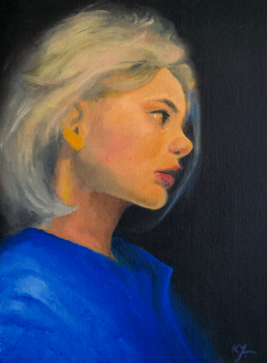 Woman in blue