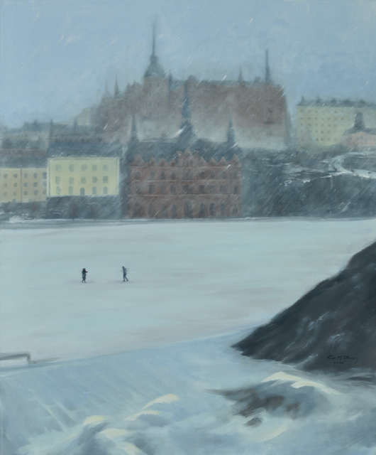 Vintervandring över Riddarfjärden (Olja)